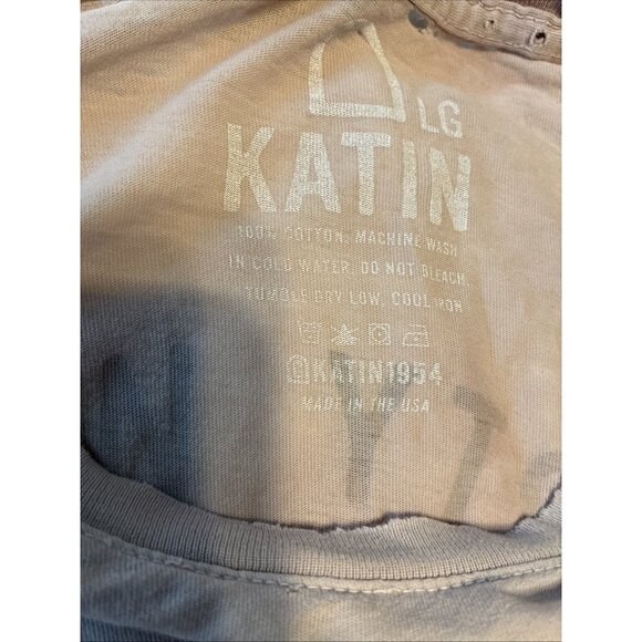 Katin Men’s Beige Pink Distressed Party Wave Short Sleeve T Shirt Large - Picture 3 of 7